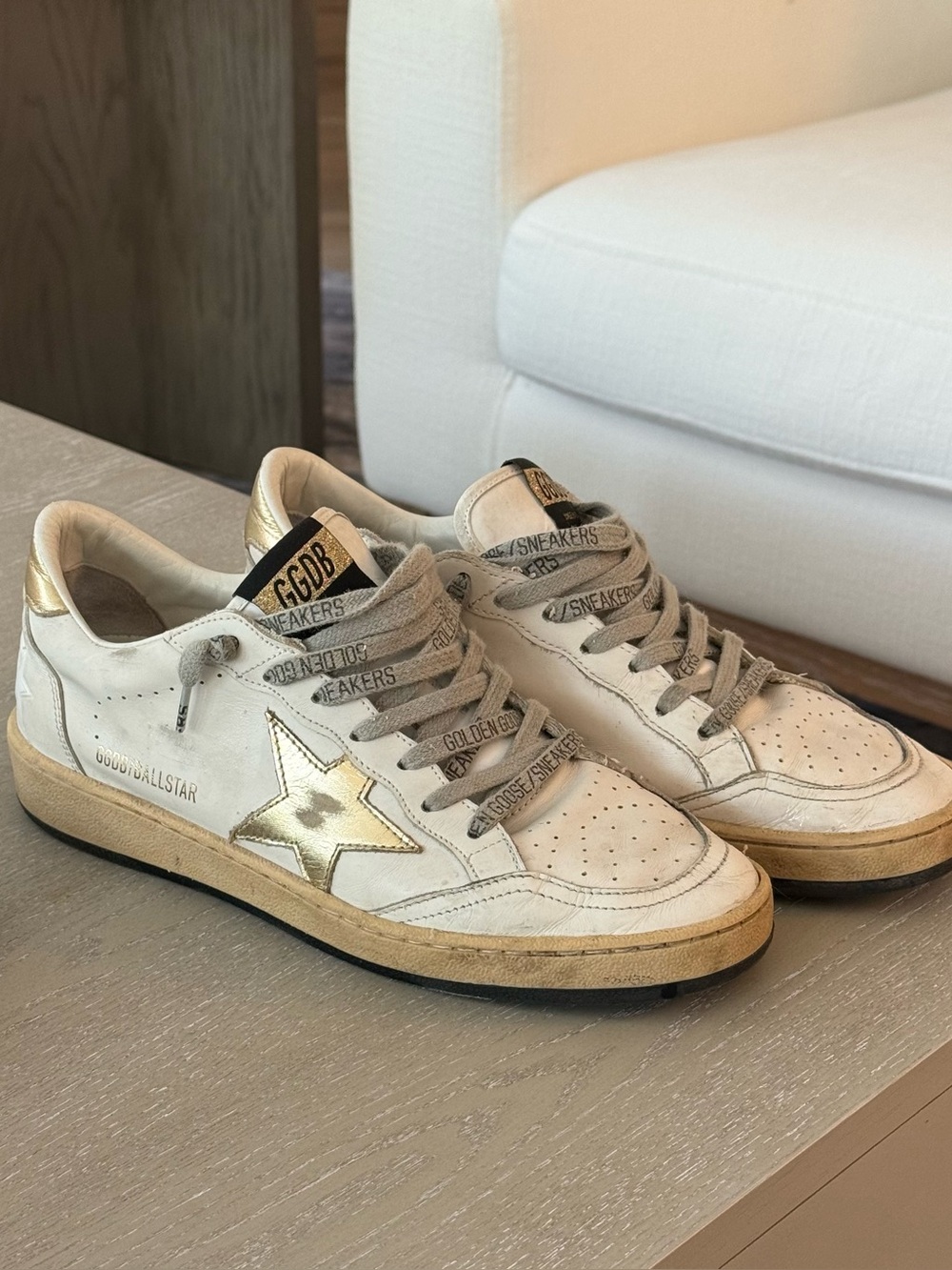 Golden Goose Ball Star sneakers with gold star and heel tab